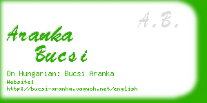 aranka bucsi business card